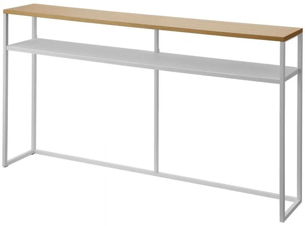 Κονσόλα YMZK2028 126x20,5x65cm Natural-White Steel,Wood