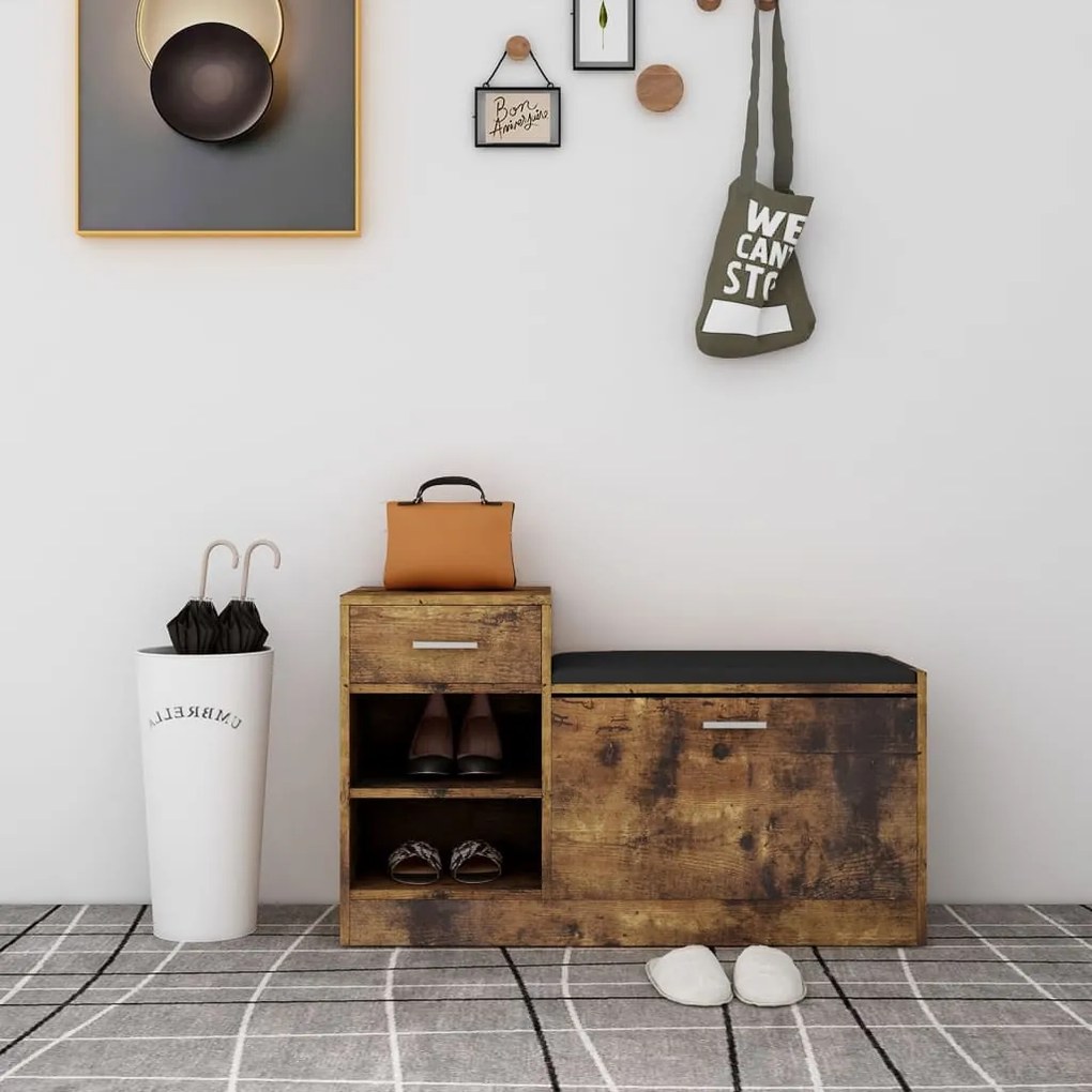 Παπουτσοθήκη Καπνιστή Δρυς 94,5 x 31 x 57 εκ. από Επεξ. Ξύλο