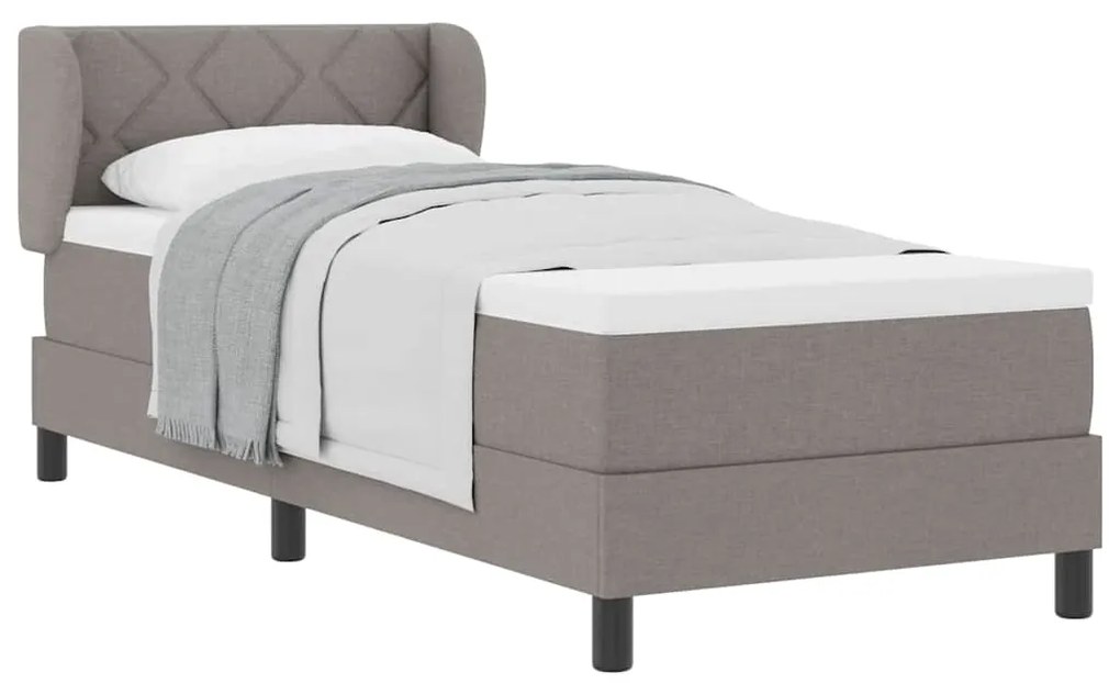 vidaXL Κρεβάτι box spring με στρώμα με στρώμα Taupe 80 x 200 cm ύφασμα