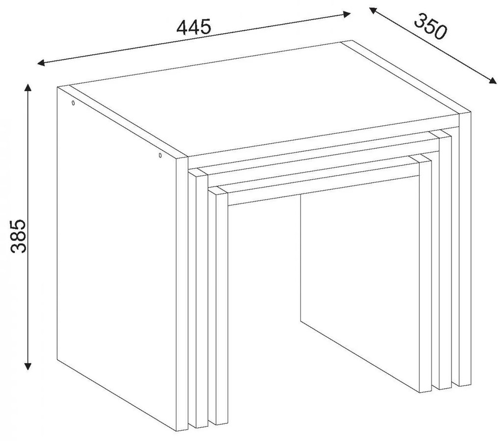 ΤΡΑΠΕΖΙ ΖΙΓΚΟΝ ACELINE 3ΤΜΧ ΜΕΛΑΜΙΝΗΣ  ΛΕΥΚΟ 44,5x35x38,5Y εκ.