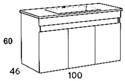 Σετ Έπιπλο Μπάνιου OMEGA 100 Grey Oak