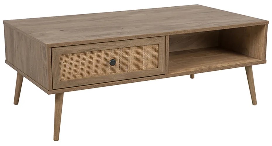 AMMOS COFFEE TABLE 1ΣΥΡΤΑΡΙ ΦΥΣΙΚΟ ΜΕ RATTAN 110x59xH41,4cm