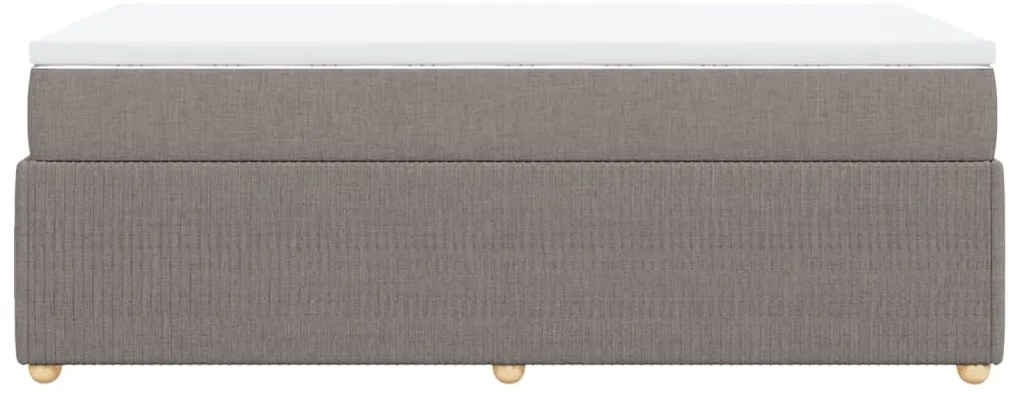 vidaXL Κρεβάτι Boxspring με Στρώμα Taupe 80x200 εκ. Υφασμάτινο
