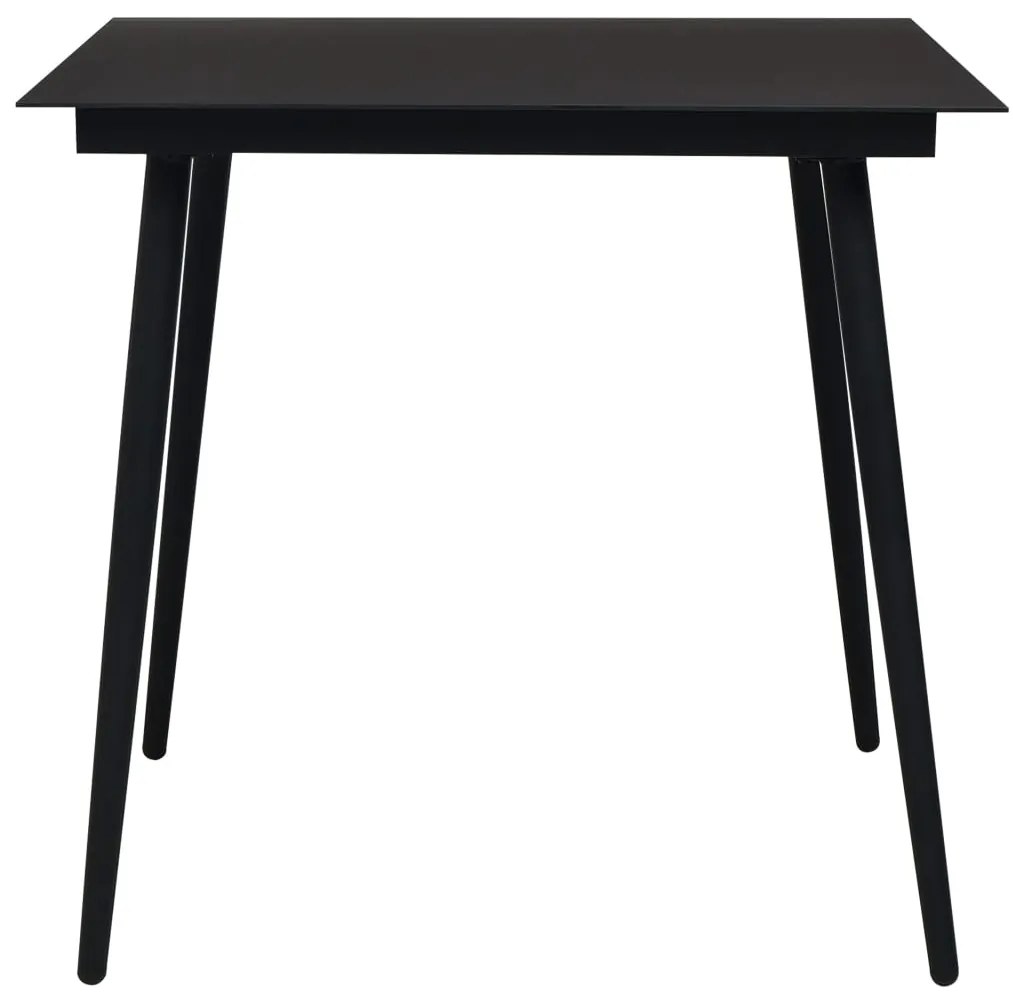 vidaXL Σετ Τραπεζαρίας Κήπου 3 τεμ. Μαύρο Ατσάλι &amp; Βαμβακερό Σχοινί