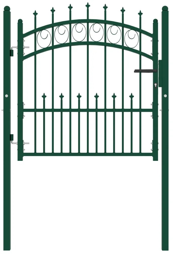 Πόρτα Περίφραξης με Ακίδες Πράσινη 100 x 100 εκ. Ατσάλινη
