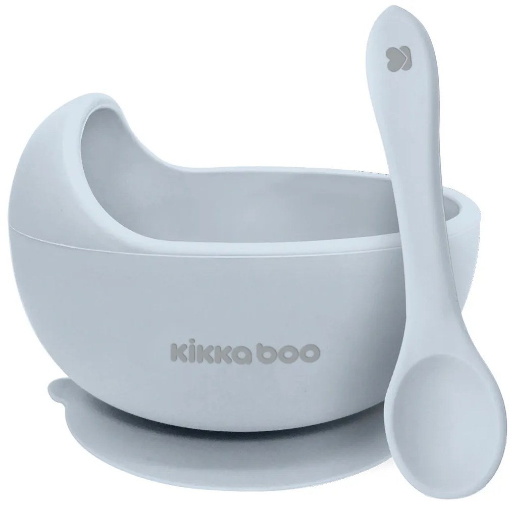 Μπωλ Σιλικόνης &amp; Κουτάλι Kikka Boo Yummy Blue