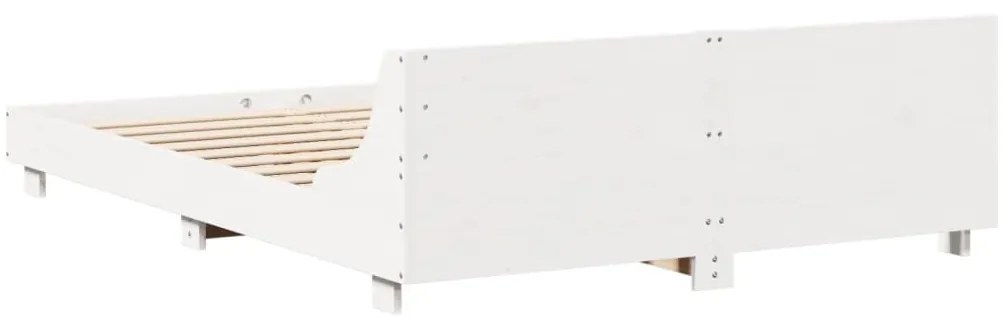 vidaXL Σκελετός Κρεβ. Χωρίς Στρώμα Λευκό 140x190 εκ Μασίφ Πεύκο
