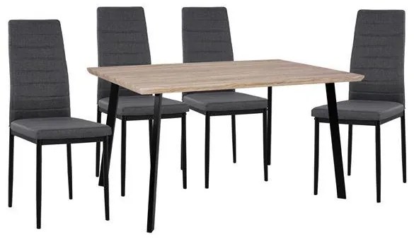 Σετ τραπεζαρίας C11040 5τμχ. με Τραπέζι Sonama 140x80x76εκ. & Καρέκλες LADY Γκρί