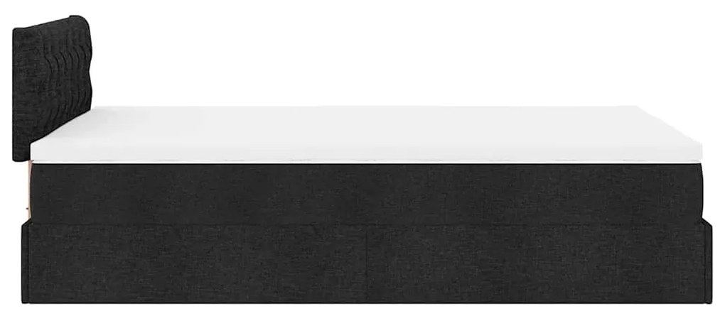 Οθωμανικό κρεβάτι με στρώμα Μαύρο 120x190 cm Ύφασμα 3311527