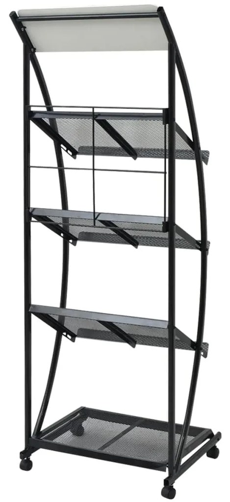 vidaXL Ραφιέρα Περιοδικών Ασπρόμαυρη Α4 47 x 40 x 134 εκ.