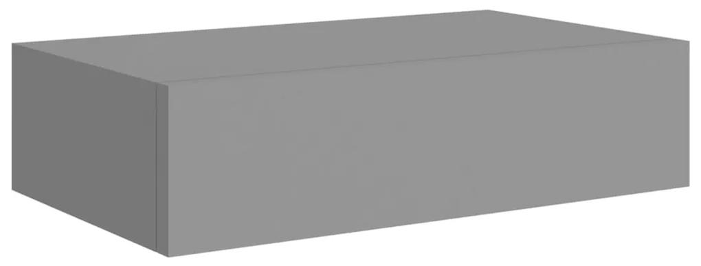 vidaXL Ράφι Επιτοίχιο με Συρτάρι Γκρι 40 x 23,5 x 10 εκ. από MDF