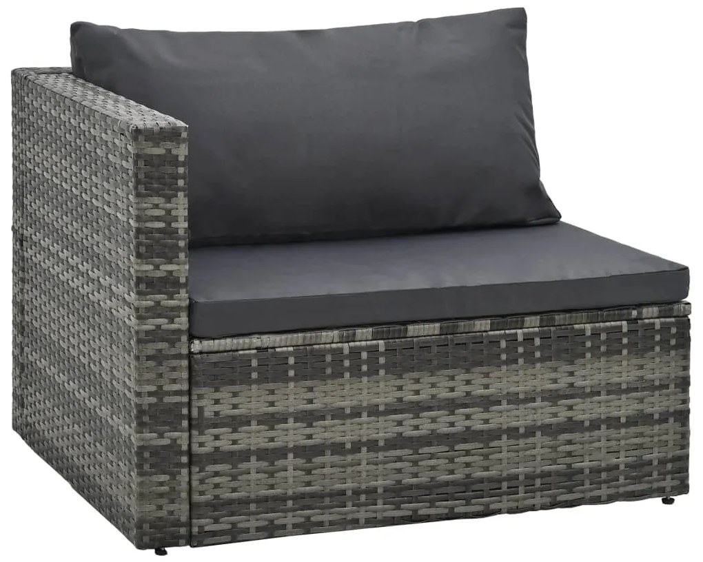 vidaXL Σαλόνι Κήπου 5 Τεμαχίων Γκρι από Συνθετικό Ρατάν με Μαξιλάρια