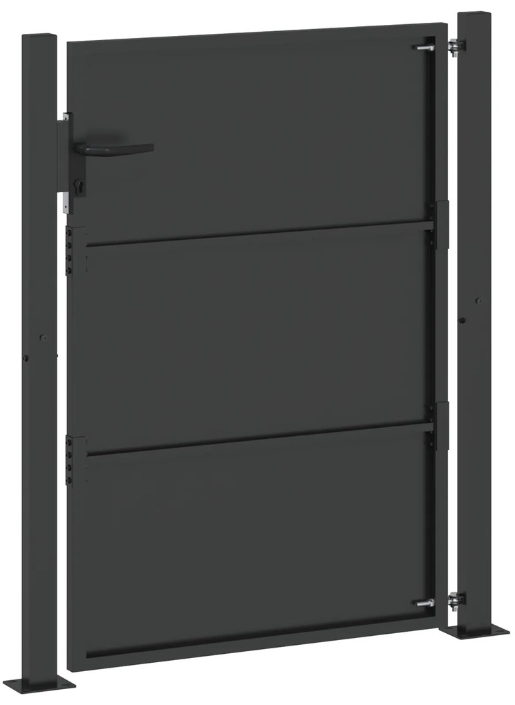 vidaXL Πύλη Κήπου Μαύρο 100 x 125 cm Ατσάλι με Επικάλυψη Πούδρας