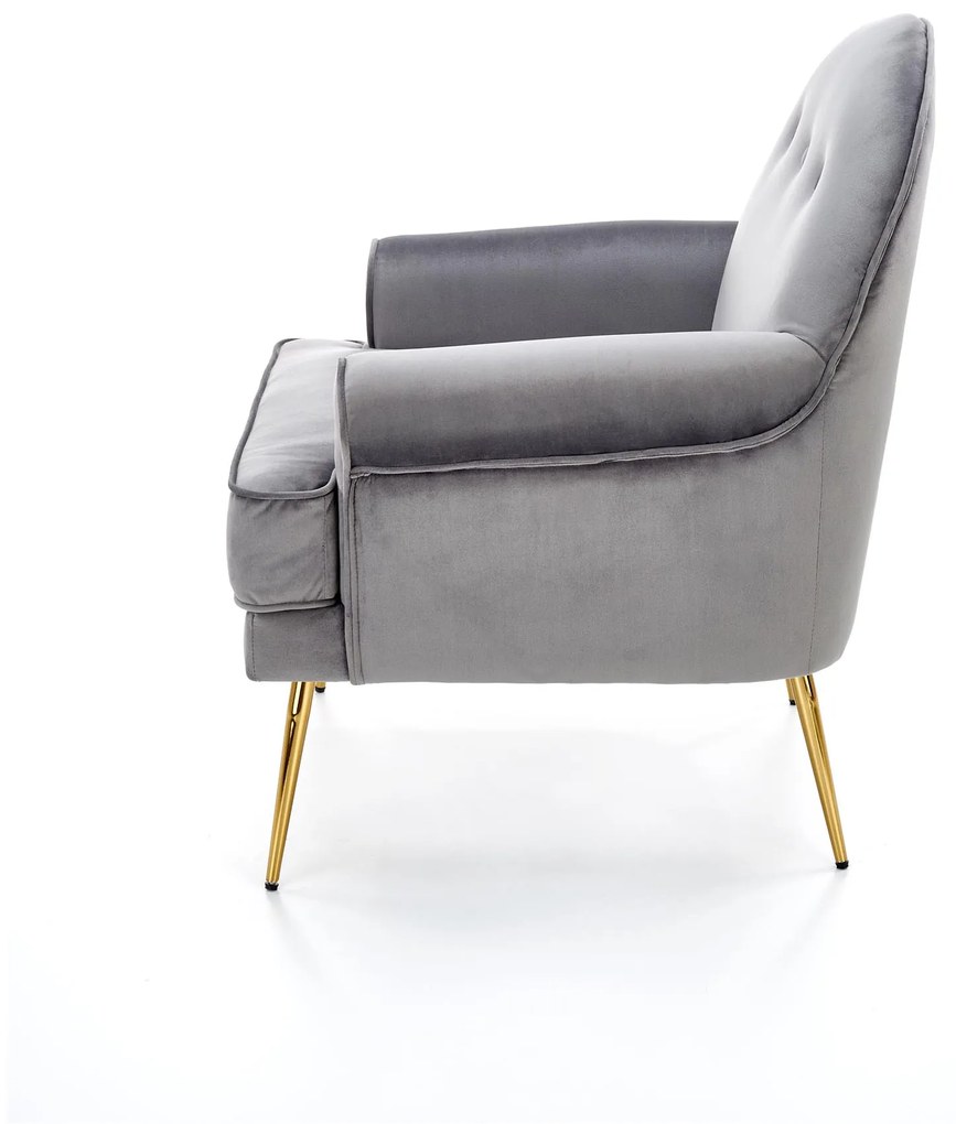 SANTI leisure armchair grey / gold DIOMMI V-CH-SANTI-FOT-POPIELATY