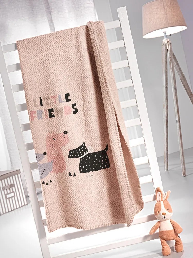 Κουβέρτα Μονή Ultrasoft Doggy Pink 160x220εκ. Saint Clair