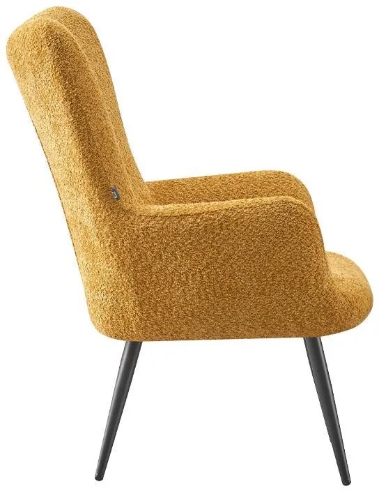 Πολυθρόνα C-06 Fylliana με Μεταλλικά Πόδια και Κίτρινο Ύφασμα 80x75x97 εκ. 80x75x97 εκ.