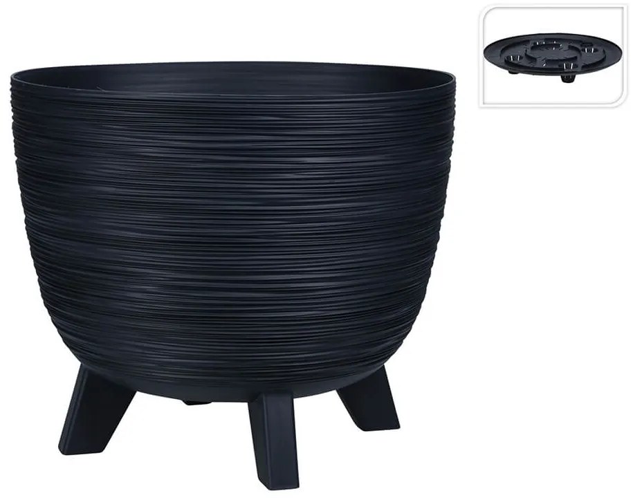 Γλάστρα με σύστημα αποστράγγισης, βάση και διαστάσεις 39.5x39.5x32cm