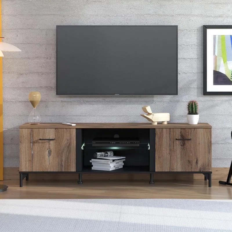 Έπιπλο TV Corsica 170 Flagstaff Oak - Μαύρο 170,5x42x53,5 εκ. 170.5x42x53.5 εκ.