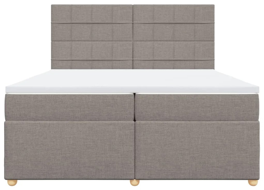 vidaXL Κρεβάτι Boxspring με Στρώμα Taupe 200x200 εκ. Υφασμάτινο