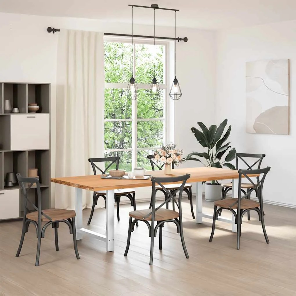 vidaXL Πόδια Τραπεζαρίας 2 τεμ. Λευκά 70x(72-73) εκ. Ατσάλι