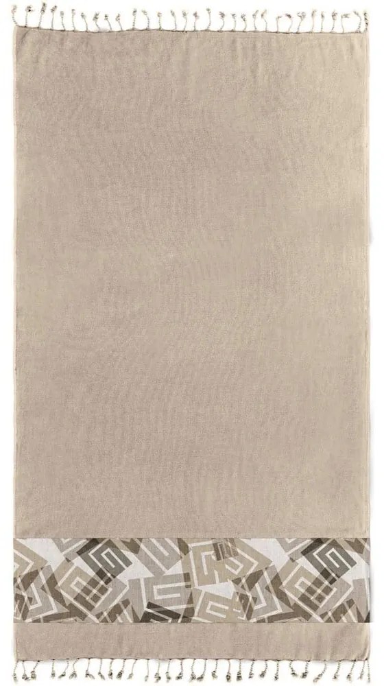 Πετσέτα Θαλάσσης - Παρεό Pestemal 22 Beige Guy Laroche Θαλάσσης 90x170cm 100% Βαμβάκι