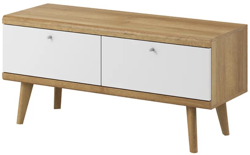 Lh-homefurniture Έπιπλο τηλεόρασης 02103-PR-STV Λευκό+Riviera   107x50x40cm 02103-PR-STV