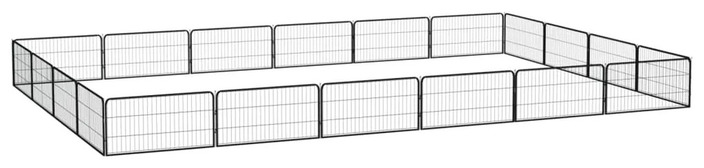 vidaXL Παρκοκρέβατο Σκύλου 20 Πάνελ Μαύρο 100x50εκ Ατσάλι Βαφή Πούδρας