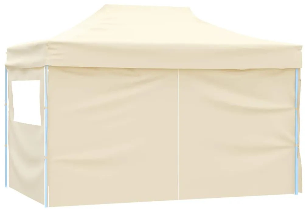 vidaXL Τέντα Εκδηλώσεων με 4 Τοιχώματα Πτυσσόμενη Pop-Up Κρεμ 3x4,5 μ.