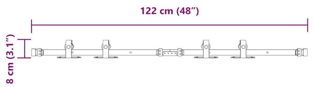 ΚΙΤ ΣΥΡΟΜΕΝΗΣ ΠΟΡΤΑΣ ΓΡΑΦΕΙΟΥ 122 CM ΑΠΟ ΑΝΘΡΑΚΟΥΧΟ ΧΑΛΥΒΑ 4009673