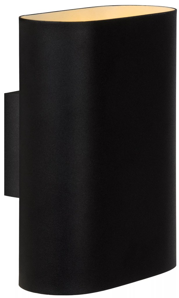 Φωτιστικό Επίτοιχο Lucide 12219-02-30 OVALIS Μαύρο Ματ (Black Mat)|Χρυσό Χρώμα (Gold Coloured)