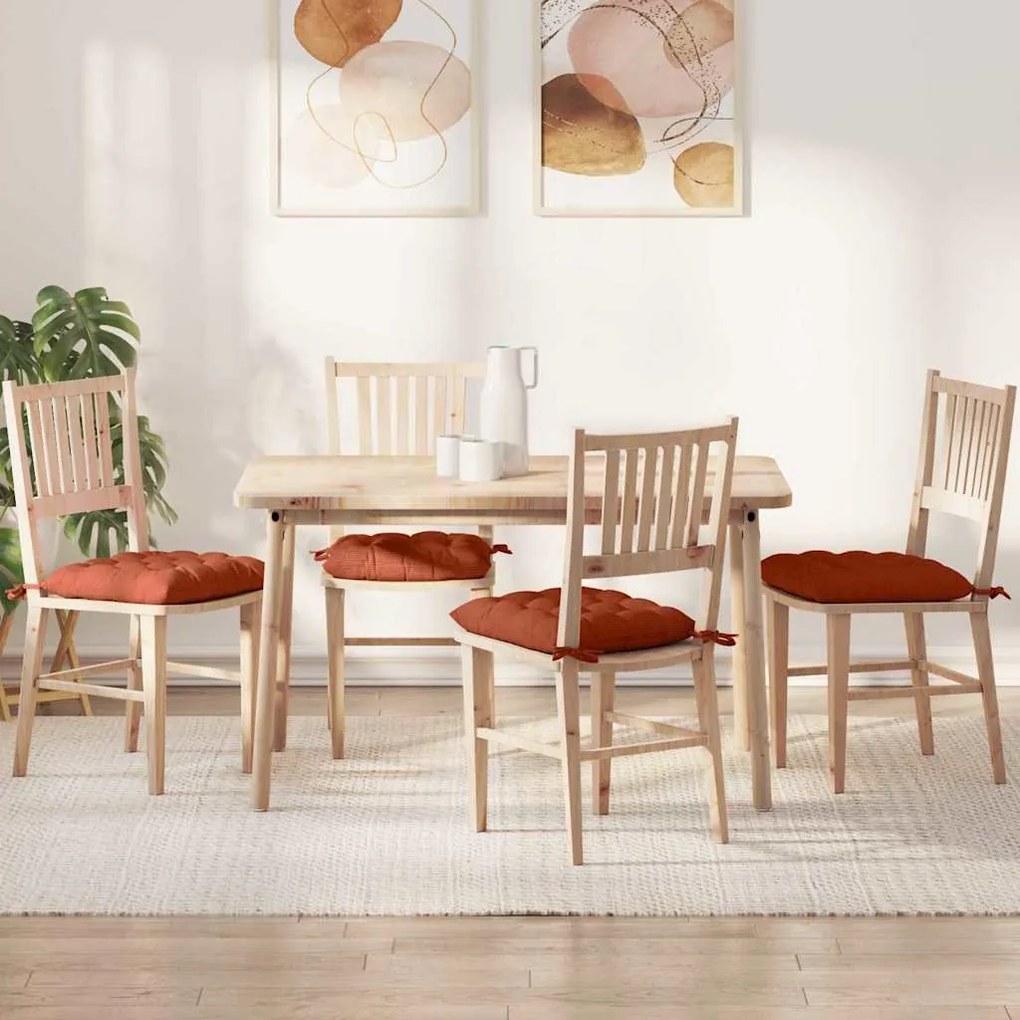 vidaXL Μαξιλάρια καθισμάτων 4 pcs Κόκκινο Πορτοκαλί 40 x 40 x 6 cm