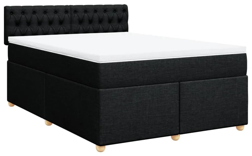 ΚΡΕΒΑΤΙ BOXSPRING ΜΕ ΣΤΡΩΜΑ ΜΑΥΡΟ 160X200 ΕΚ. ΥΦΑΣΜΑΤΙΝΟ 3289040