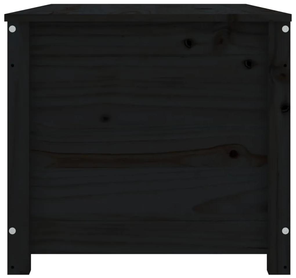 vidaXL Κουτί Αποθήκευσης Μαύρο 110x50x45,5 εκ από Μασίφ Ξύλο Πεύκου
