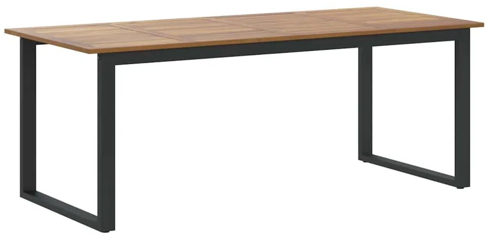 vidaXL Σέτ φαγητού για κήπο 7 pcs Μαύρο και καφέ 200 x 90 x 75 cm