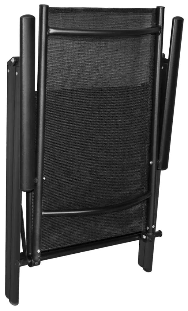 vidaXL Καρέκλες Κήπου Πτυσσόμενες 4 τεμ. Μαύρες Αλουμίνιο / Textilene