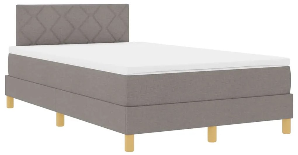 vidaXL Κρεβάτι box spring με στρώμα Taupe 120 x 200 cm ύφασμα