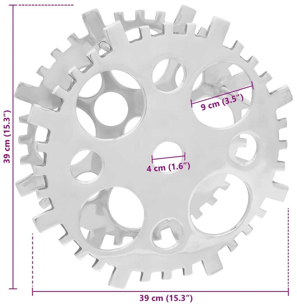 vidaXL Ράφι κρασιού Ασημί 15.4x5.5x15.4 ίντσες Αλουμίνιο