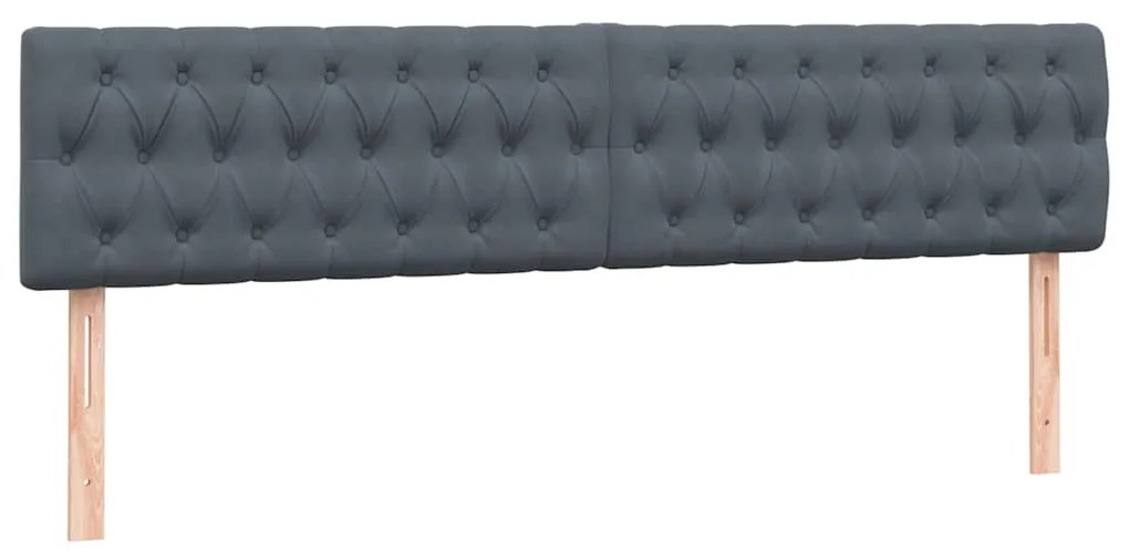 vidaXL Κρεβάτι Boxspring με Στρώμα Σκούρο Γκρι 180x210 εκ. Βελούδινο