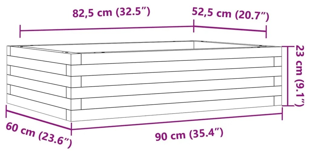 ΖΑΡΝΤΙΝΙΕΡΑ ΚΗΠΟΥ 90X60X23 ΕΚ. ΑΠΟ ΜΑΣΙΦ ΞΥΛΟ ΨΕΥΔΟΤΣΟΥΓΚΑΣ 847236