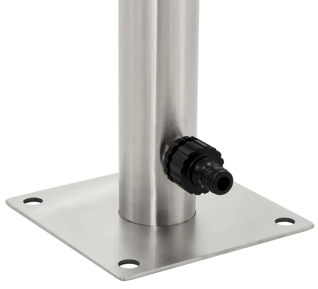 vidaXL Βρύση Δαπέδου Κήπου Στρογγυλή 65 εκ. από Ανοξείδωτο Ατσάλι