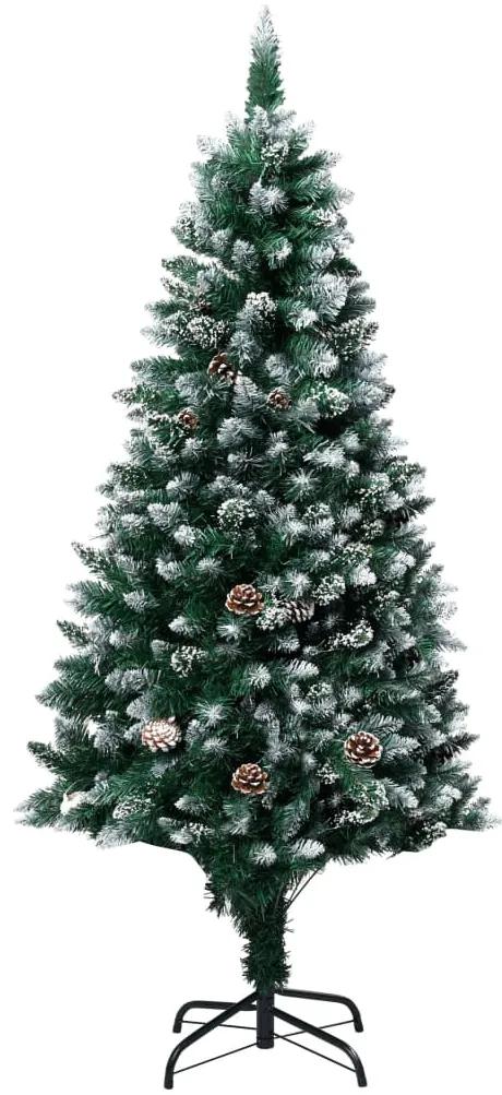 vidaXL Χριστουγεννιάτικο Δέντρο 180 εκ. με Κουκουνάρια/Λευκό Χιόνι