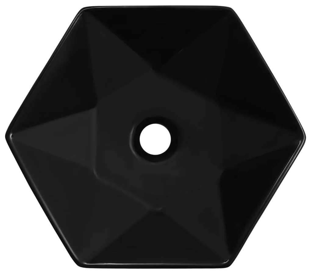 vidaXL Νιπτήρας Μαύρος 41 x 36,5 x 12 εκ. Κεραμικός