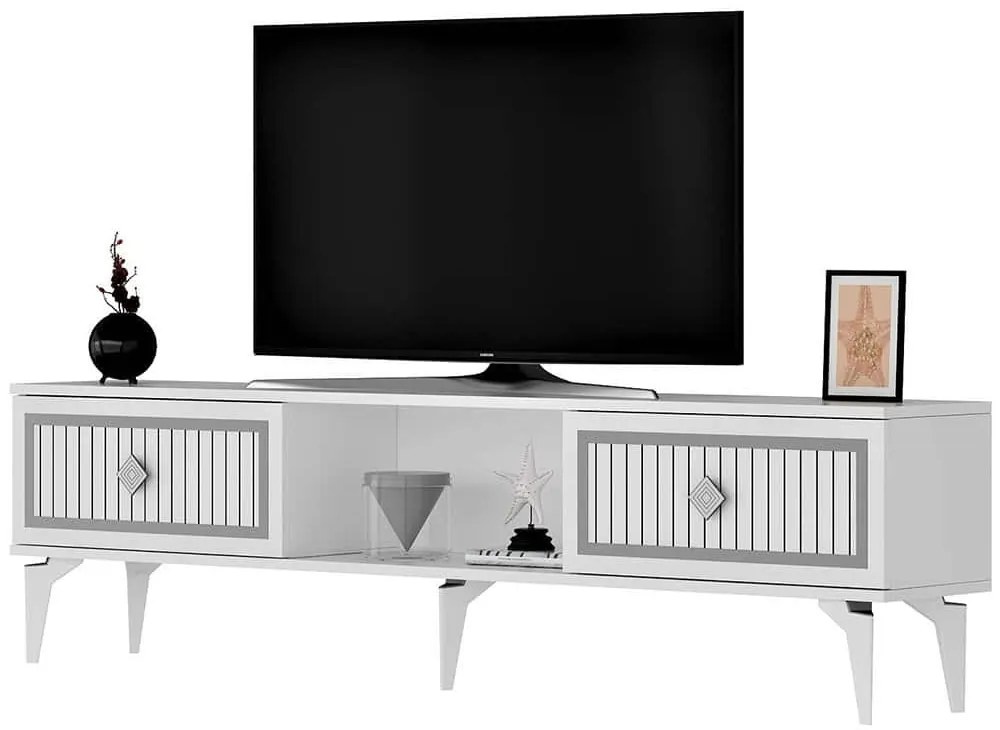 Έπιπλο Τηλεόρασης Nil 475OLV2640 150x29,6x44,6cm White-Silver