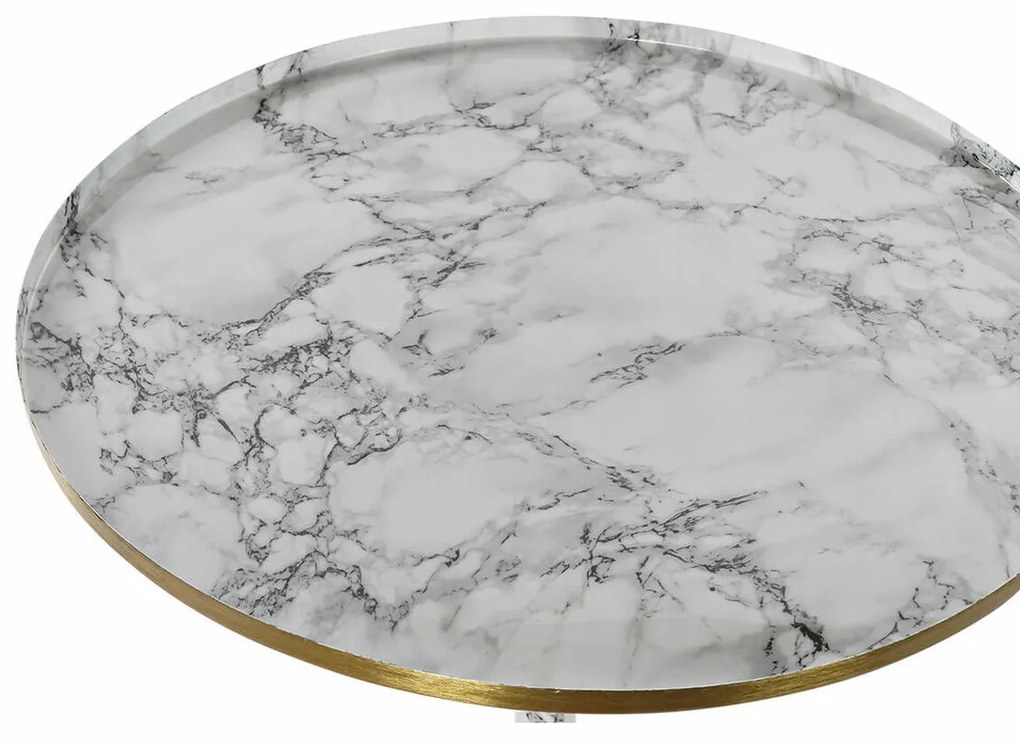 Βοηθητικό Τραπεζάκι DKD Home Decor Λευκό Χρυσό 51 x 51 x 51 cm