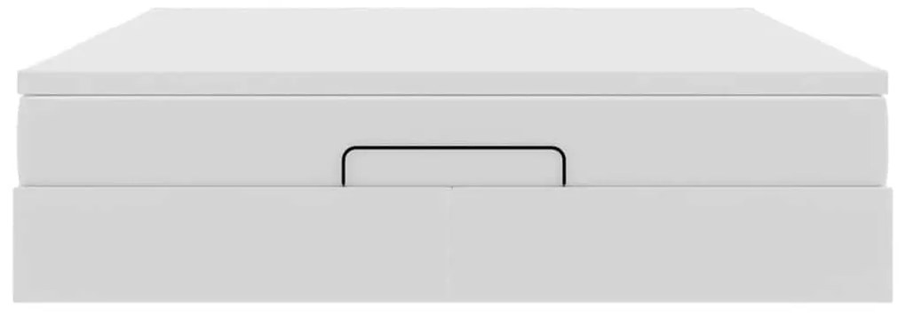 vidaXL Οθωμανικό κρεβάτι με στρώμα Λευκό 160x200cm Faux Leather