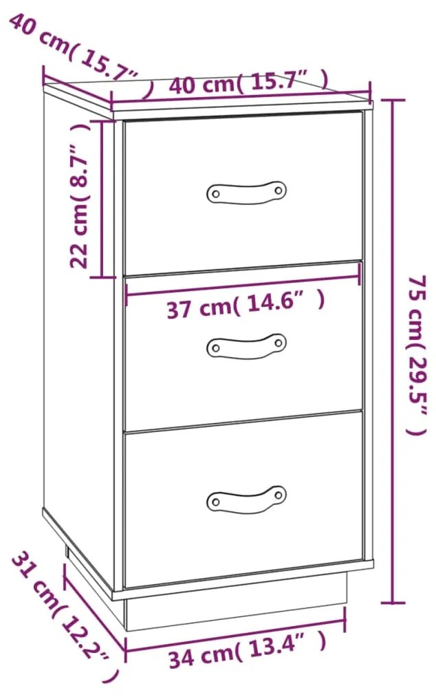 ΚΟΜΟΔΙΝΟ ΚΑΦΕ ΜΕΛΙ 40X40X75ΕΚ. ΑΠΟ ΜΑΣΙΦ ΞΥΛΟ ΠΕΥΚΟΥ 818341