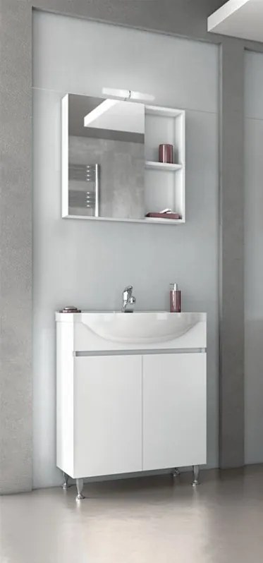 DROP Σετ επιδαπέδιου επίπλου μπάνιου, Alfa 65, Λευκό, Drop DROP986630