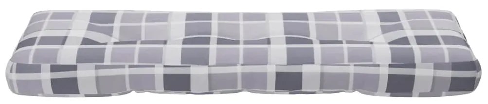 vidaXL Μαξιλάρι Παλέτας Γκρι Καρό 120 x 40 x 12 εκ. Υφασμάτινο