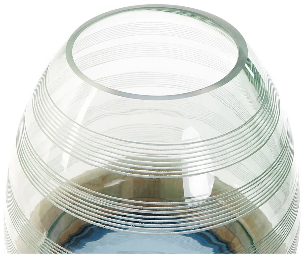 Βάζο DKD Home Decor Μπλε Μέντα Ξύλο Κρυστάλλινο Σύγχρονη (21 x 21 x 43 cm)
