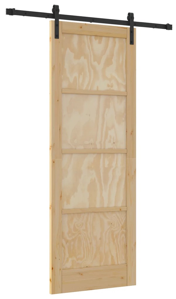 vidaXL Συρόμενη Πόρτα με Σετ Εξαρτημάτων 78x211 cm Σταθερό Ξύλο Πεύκου